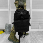 Сумка нагрудная - Слинг 30л с системой Molle / Однолямный бескаркасный Рюкзак черный 42х25х20 см - изображение 4