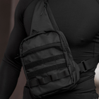 Мужская нагрудная сумка-месседжер Cordura 1000D с 6 карманами / Слинг с регулируемым ремнем черный - изображение 2