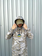 Мужской Анорак Terra с шевроном в виде флага Украины / Ветровка с капюшоном пиксель размер XL - изображение 3