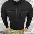 Демисезонная мужская Куртка Logos с липучками под Шевроны / Водонепроницаемый Бомбер рип-стоп черный размер S - изображение 2