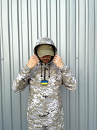 Мужской Анорак Terra с шевроном в виде флага Украины / Ветровка с капюшоном пиксель размер M - изображение 3