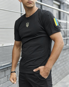 Базовая мужская Футболка Intruder с принтом Трезубц и липучками под шевроны черная размер XL