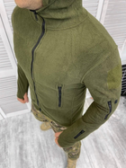 Мужская флисовая кофта с карманами и липучками под шевроны / Флиска олива размер M - изображение 2