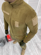 Мужская флисовая Кофта с карманами и липучками под шевроны / Флиска койот размер XL - изображение 2