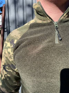 Мужская флисовая Кофта с высокой горловиной на молнии / Плотная флиска пиксель размер 5XL - изображение 5