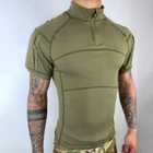 Мужской Убакс Han Wild с короткими рукавами и карманами / Прочная уставная Рубашка олива размер 3XL - изображение 3