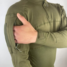 Мужской крепкий Убакс с усиленными локтями / Плотная уставная Рубашка олива размер 3XL - изображение 7