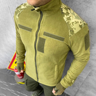 Мужская флисовая Кофта с усиленными водонепроницаемыми вставками / Плотная Флиска хаки пиксель размер XL - изображение 1