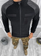Мужская флисовая Кофта с водонепроницаемыми вставками и липучками под шевроны / Флиска черная размер XL - изображение 2