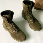 Высокие демисезонные Берцы из натуральной кожи / Ботинки в цвете олива размер 37 - изображение 5