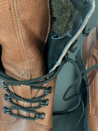 Зимние Берцы Ястреб из натуральной кожи с меховой подкладкой / Высокие утепленные ботинки коричневые размер 48 - изображение 5