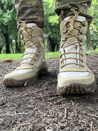 Мужские Кожаные Ботинки с дышащей сеткой на резиновой подошве Легкие высокие Берцы койот размер 41 - изображение 4