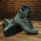 Универсальные кожаные Ботинки на двухкомпонентной подошве / Высокие Берцы с мембраной олива размер 42 - изображение 5