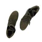 Чоловічі зимові Черевики на шнурівці з натуральної шкіри / Високі Берці з утеплювачем Slimtex зелені розмір 41 - зображення 3