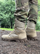 Мужские Кожаные Ботинки с мембраной на резиновой подошве / Демисезонные Берцы койот размер 42 - изображение 3