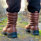 Высокие Демисезонные Ботинки Ястреб коричневые / Кожаные Берцы размер 44 - изображение 4