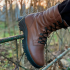Высокие Демисезонные Ботинки Ястреб коричневые / Кожаные Берцы размер 44 - изображение 5