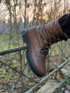 Зимние Берцы Ястреб из натуральной кожи подкладка Airtex / Высокие утепленные ботинки коричневые размер 39 - изображение 8