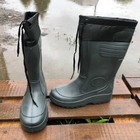 Мужские резиновые Сапоги с манжетой / Утепленная водозащитная обувь олива размер 44 - изображение 4