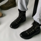 Высокие демисезонные Берцы из натуральной кожи / Ботинки в черном цвете размер 41 - изображение 4