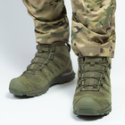 Мужские нубуковые Ботинки на износостойкой резиновой подошве / Водостойкие Берцы с мембраной олива размер 45 - изображение 2