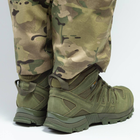 Мужские нубуковые Ботинки на износостойкой резиновой подошве / Водостойкие Берцы с мембраной олива размер 45 - изображение 4