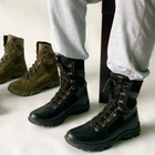 Высокие демисезонные Берцы из натуральной кожи / Ботинки в черном цвете размер 46 - изображение 3