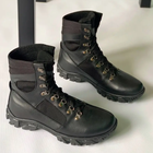 Утепленные Берцы из натуральной кожи / Зимние ботинки с подкладкой Airtex в черном цвете размер 41 - изображение 3
