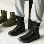 Утепленные Берцы из натуральной кожи / Зимние ботинки с подкладкой Airtex в черном цвете размер 41 - изображение 4