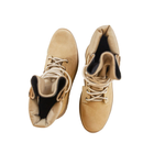 Мужские зимние Ботинки на шнуровке из натуральной кожи / Высокие Берцы с утеплителем Slimtex койот размер 43 - изображение 4