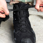 Демисезонные мужские Ботинки Single Sword с мембраной / Нубуковые водонепроницаемые Берцы черные размер 44 - изображение 7