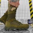 Мужские кожаные Ботинки с сетчатыми вставками на резиновой подошве / Летние оливки Береза размер 43 - изображение 1