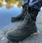 Мужские зимние Ботинки на шнуровке из натуральной кожи / Высокие Берцы с утеплителем Slimtex зеленые размер 40 - изображение 8