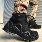 Демисезонные мужские Ботинки Single Sword с мембраной / Нубуковые водонепроницаемые Берцы черные размер 39 - изображение 5