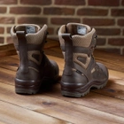 Универсальные кожаные Берцы с мембраной / Летние Ботинки на двухкомпонентной подошве коричневые размер 44 - изображение 5