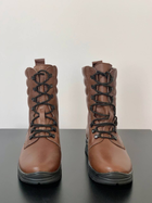 Зимние Берцы Ястреб из натуральной кожи подкладка Airtex / Высокие утепленные ботинки коричневые размер 46 - изображение 7