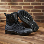 Универсальные кожаные Берцы с мембраной / Летние Ботинки на двухкомпонентной подошве черные размер 45 - изображение 5