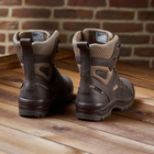 Универсальные кожаные Берцы с мембраной / Летние Ботинки на двухкомпонентной подошве коричневые размер 45 - изображение 5