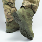 Мужские нубуковые Ботинки на износостойкой резиновой подошве / Водостойкие Берцы с мембраной олива размер 42 - изображение 5