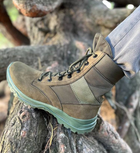 Мужские зимние Ботинки на шнуровке из натуральной кожи / Высокие Берцы с утеплителем Slimtex зеленые размер 42 - изображение 6