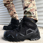 Демисезонные мужские Ботинки Single Sword с мембраной / Нубуковые водонепроницаемые Берцы черные размер 43 - изображение 1
