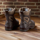 Универсальные кожаные Берцы с мембраной / Летние Ботинки на двухкомпонентной подошве коричневые размер 38 - изображение 5