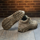 Мужские нубуковые Ботинки на резиновой протекторной подошве / Летние Берцы с патриотическим дизайном койот - изображение 4
