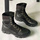 Утепленные Берцы из натуральной кожи / Зимние ботинки с подкладкой Airtex в черном цвете размер 40 - изображение 3