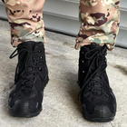 Демисезонные мужские Ботинки Single Sword с мембраной / Нубуковые водонепроницаемые Берцы черные размер 38 - изображение 3