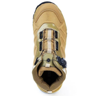 Мужские крепкие Ботинки "Ciclop" с автошнуровкой и толстой рифленой подошвой / Кожаные Берцы койот размер 40 - изображение 3