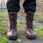 Высокие Летние Ботинки Ястреб коричневые / Легкие Кожаные Берцы размер 40 - изображение 3