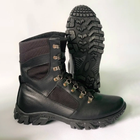 Утепленные Берцы из натуральной кожи / Зимние ботинки с подкладкой Airtex в черном цвете размер 43 - изображение 1