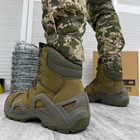 Кожаные мужские Ботинки Vaneda с мембраной и системой поглощения нагрузок / Легкие Берцы олива размер 45 - изображение 3
