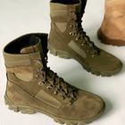 Утеплені Берці з натуральної шкіри з хутряною підкладкою / Зимові черевики у кольорі олива розмір 41 - зображення 3
